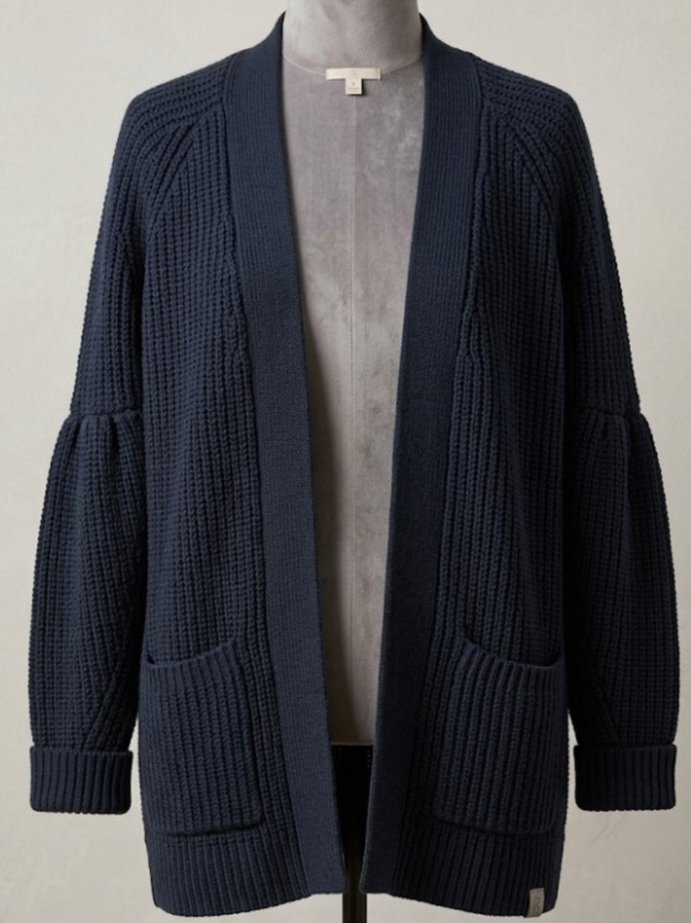Anthropologie "Majella" Wool Blend Charcoal Open Front Cardigan (Sz S) Fall Warm